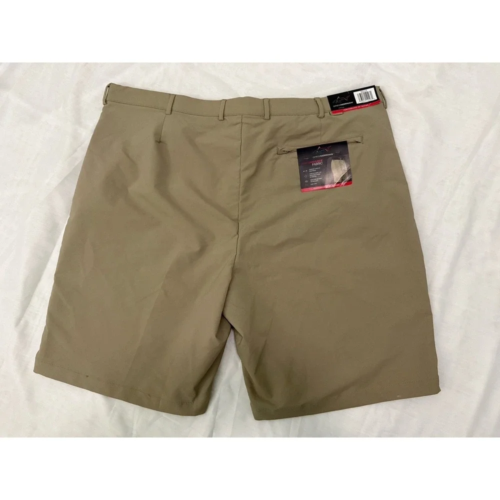 NWT Greg‎ Norman Men's Shorts Sz 42 Performance Stretch Waistband Khaki Bottoms - Picture 7 of 8